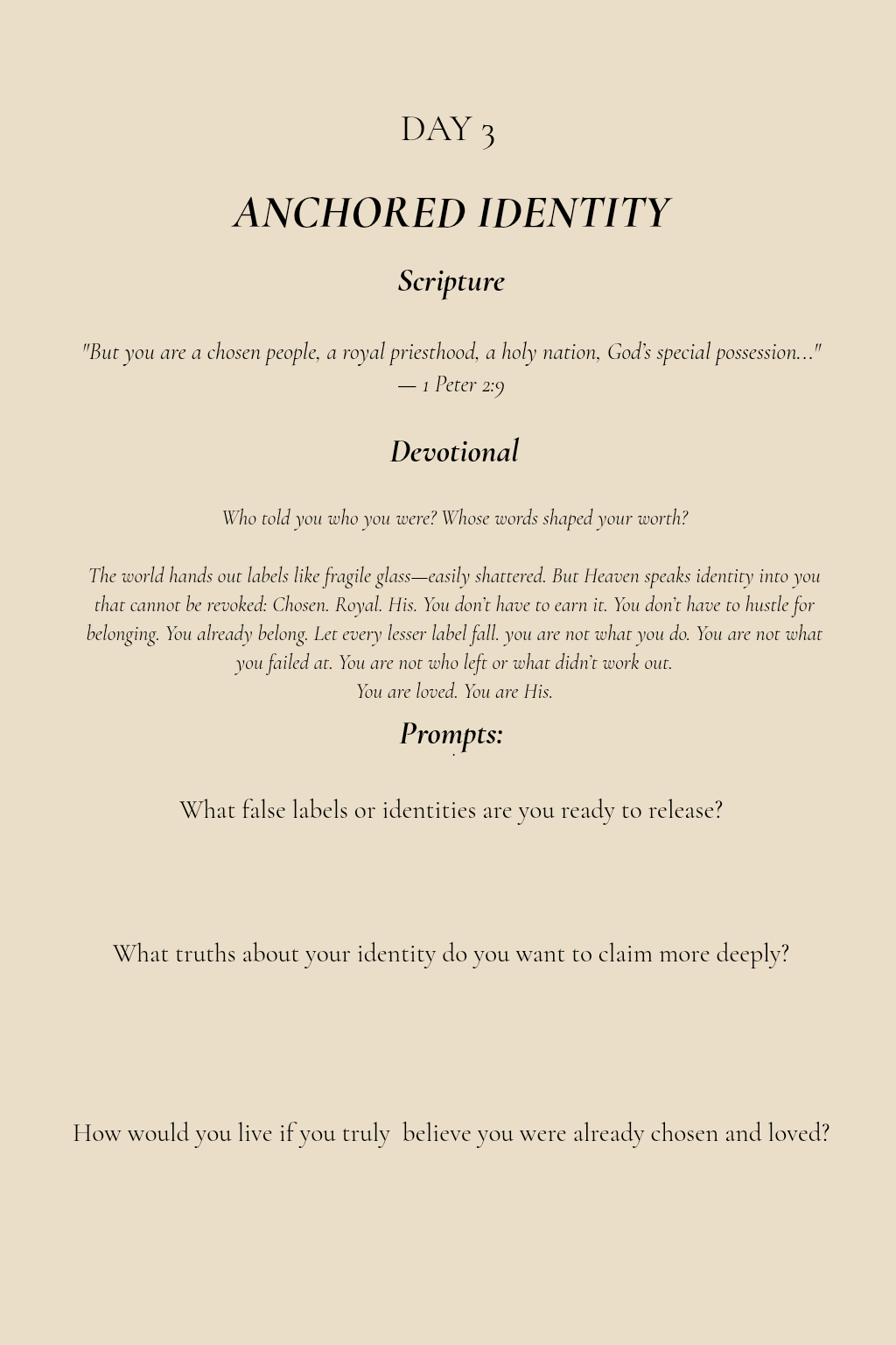 Anchor – A 30-Day Devotional Journal for Stillness, Strength & Spirit-Led Living
