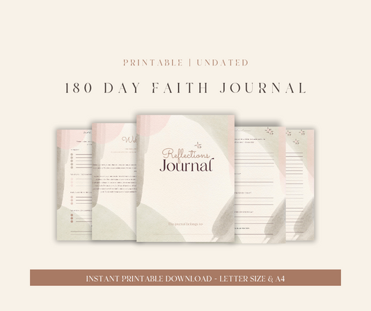 The Reflections Journal: Christian Women's Printable Journal | Bible Study, Gratitude, and Prayer Planner